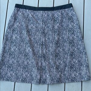 Anna Taylor Black and Gray Knee-Length A-Line Skirt
